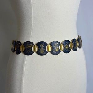 Antique Damascene Belt Inlaid with Gold and Silver Hand Engraved